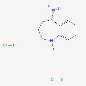 molecular formula C11H18Cl2N2 B2910371 1-methyl-2,3,4,5-tetrahydro-1H-1-benzazepin-5-amine dihydrochloride CAS No. 2225154-20-9
