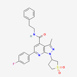 1-(1,1-dioxidotetrahydrothiophen-3-yl)-6-(4-fluorophenyl)-3-methyl-N-phenethyl-1H-pyrazolo[3,4-b]pyridine-4-carboxamide