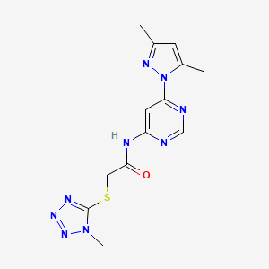N-(6-(3,5-dimethyl-1H-pyrazol-1-yl)pyrimidin-4-yl)-2-((1-methyl-1H-tetrazol-5-yl)thio)acetamide