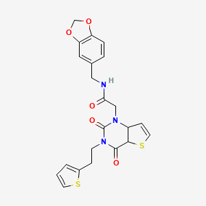 N-[(2H-1,3-benzodioxol-5-yl)methyl]-2-{2,4-dioxo-3-[2-(thiophen-2-yl)ethyl]-1H,2H,3H,4H-thieno[3,2-d]pyrimidin-1-yl}acetamide