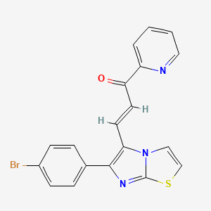 (E)-3-[6-(4-bromophenyl)imidazo[2,1-b][1,3]thiazol-5-yl]-1-(2-pyridinyl)-2-propen-1-one