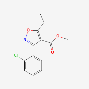 molecular formula C13H12ClNO3 B2910407 Methyl 3-(2-chlorophenyl)-5-ethyl-1,2-oxazole-4-carboxylate CAS No. 1803595-38-1