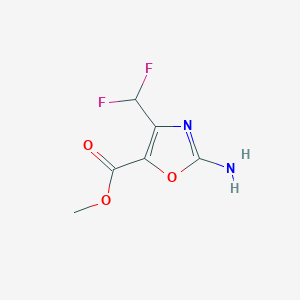 molecular formula C6H6F2N2O3 B2910440 Methyl 2-amino-4-(difluoromethyl)-1,3-oxazole-5-carboxylate CAS No. 2248316-28-9