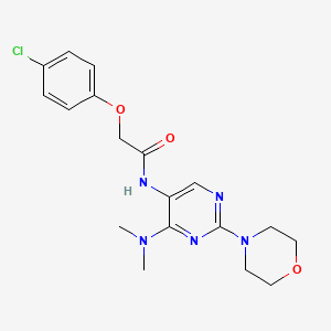 molecular formula C18H22ClN5O3 B2910448 2-(4-chlorophenoxy)-N-(4-(dimethylamino)-2-morpholinopyrimidin-5-yl)acetamide CAS No. 1797622-75-3