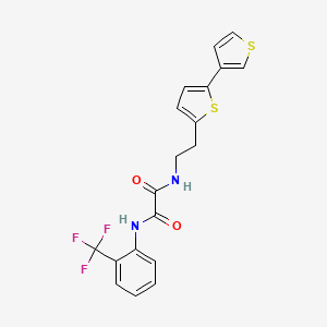 molecular formula C19H15F3N2O2S2 B2910449 N-(2-{[2,3'-bithiophene]-5-yl}ethyl)-N'-[2-(trifluoromethyl)phenyl]ethanediamide CAS No. 2034254-06-1
