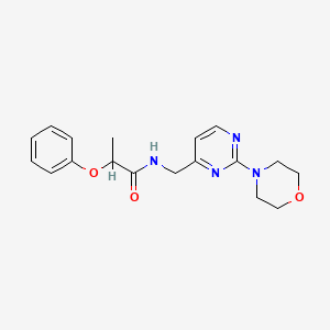 molecular formula C18H22N4O3 B2910457 N-((2-morpholinopyrimidin-4-yl)methyl)-2-phenoxypropanamide CAS No. 1797331-09-9