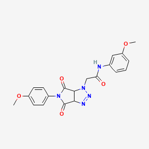 molecular formula C20H19N5O5 B2910477 N-(3-methoxyphenyl)-2-[5-(4-methoxyphenyl)-4,6-dioxo-1H,3aH,4H,5H,6H,6aH-pyrrolo[3,4-d][1,2,3]triazol-1-yl]acetamide CAS No. 1008233-56-4