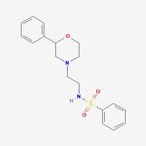 molecular formula C18H22N2O3S B2910548 N-[2-(2-phenylmorpholin-4-yl)ethyl]benzenesulfonamide CAS No. 954048-34-1