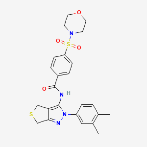 molecular formula C24H26N4O4S2 B2910598 N-[2-(3,4-dimethylphenyl)-2H,4H,6H-thieno[3,4-c]pyrazol-3-yl]-4-(morpholine-4-sulfonyl)benzamide CAS No. 681269-85-2