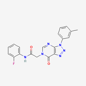 molecular formula C19H15FN6O2 B2910600 N-(2-fluorophenyl)-2-[3-(3-methylphenyl)-7-oxo-3H,6H,7H-[1,2,3]triazolo[4,5-d]pyrimidin-6-yl]acetamide CAS No. 888419-34-9