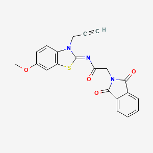 molecular formula C21H15N3O4S B2910618 (Z)-2-(1,3-dioxoisoindolin-2-yl)-N-(6-methoxy-3-(prop-2-yn-1-yl)benzo[d]thiazol-2(3H)-ylidene)acetamide CAS No. 941871-81-4