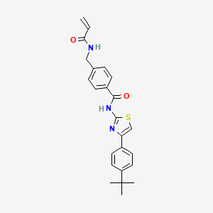 molecular formula C24H25N3O2S B2910622 N-[4-(4-tert-butylphenyl)-1,3-thiazol-2-yl]-4-[(prop-2-enamido)methyl]benzamide CAS No. 1647578-27-5