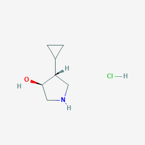molecular formula C7H14ClNO B2910649 rac-(3R,4S)-4-cyclopropylpyrrolidin-3-ol hydrochloride CAS No. 2155840-77-8; 2307752-04-9