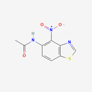 molecular formula C9H7N3O3S B2910655 N-(4-nitrobenzo[d]thiazol-5-yl)acetamide CAS No. 1421585-84-3