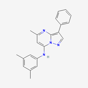 molecular formula C21H20N4 B2910706 N-(3,5-dimethylphenyl)-5-methyl-3-phenylpyrazolo[1,5-a]pyrimidin-7-amine CAS No. 850720-79-5