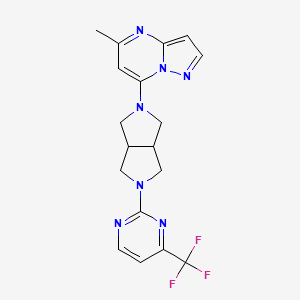 molecular formula C18H18F3N7 B2910709 2-(5-{5-Methylpyrazolo[1,5-a]pyrimidin-7-yl}-octahydropyrrolo[3,4-c]pyrrol-2-yl)-4-(trifluoromethyl)pyrimidine CAS No. 2415629-48-8