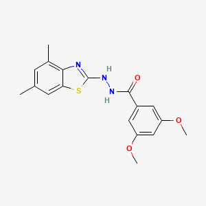 molecular formula C18H19N3O3S B2910752 N'-(4,6-dimethyl-1,3-benzothiazol-2-yl)-3,5-dimethoxybenzohydrazide CAS No. 851987-17-2