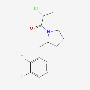 molecular formula C14H16ClF2NO B2910761 2-Chloro-1-[2-[(2,3-difluorophenyl)methyl]pyrrolidin-1-yl]propan-1-one CAS No. 2411221-17-3