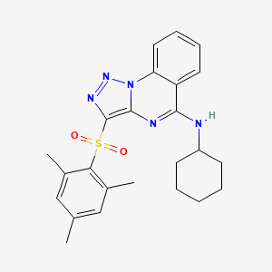 molecular formula C24H27N5O2S B2910777 N-CYCLOHEXYL-3-(2,4,6-TRIMETHYLBENZENESULFONYL)-[1,2,3]TRIAZOLO[1,5-A]QUINAZOLIN-5-AMINE CAS No. 904575-78-6
