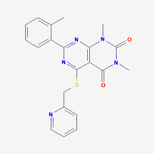 1,3-Dimethyl-7-(2-methylphenyl)-5-(pyridin-2-ylmethylsulfanyl)pyrimido[4,5-d]pyrimidine-2,4-dione