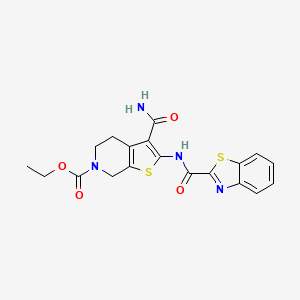 B2910805 ethyl 2-(benzo[d]thiazole-2-carboxamido)-3-carbamoyl-4,5-dihydrothieno[2,3-c]pyridine-6(7H)-carboxylate CAS No. 864925-76-8