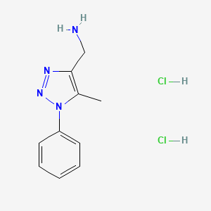 (5-Methyl-1-phenyltriazol-4-yl)methanamine;dihydrochloride