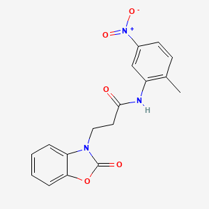 molecular formula C17H15N3O5 B2910845 N-(2-methyl-5-nitrophenyl)-3-(2-oxo-2,3-dihydro-1,3-benzoxazol-3-yl)propanamide CAS No. 851989-40-7