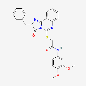 2-((2-benzyl-3-oxo-2,3-dihydroimidazo[1,2-c]quinazolin-5-yl)thio)-N-(3,4-dimethoxyphenyl)acetamide