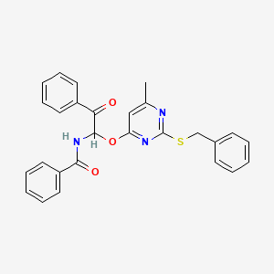 N-(1-{[2-(benzylsulfanyl)-6-methylpyrimidin-4-yl]oxy}-2-oxo-2-phenylethyl)benzamide