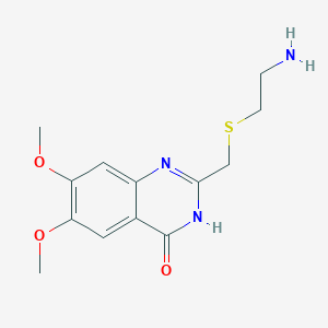 molecular formula C13H17N3O3S B2910864 2-{[(2-aminoethyl)sulfanyl]methyl}-6,7-dimethoxy-3,4-dihydroquinazolin-4-one CAS No. 1144495-42-0