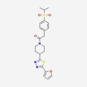1-(4-(5-(Furan-2-yl)-1,3,4-thiadiazol-2-yl)piperidin-1-yl)-2-(4-(isopropylsulfonyl)phenyl)ethanone