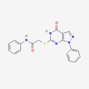 2-((4-oxo-1-phenyl-4,5-dihydro-1H-pyrazolo[3,4-d]pyrimidin-6-yl)thio)-N-phenylacetamide