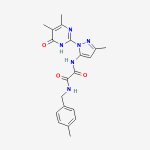 molecular formula C20H22N6O3 B2910890 N1-(1-(4,5-dimethyl-6-oxo-1,6-dihydropyrimidin-2-yl)-3-methyl-1H-pyrazol-5-yl)-N2-(4-methylbenzyl)oxalamide CAS No. 1014005-25-4