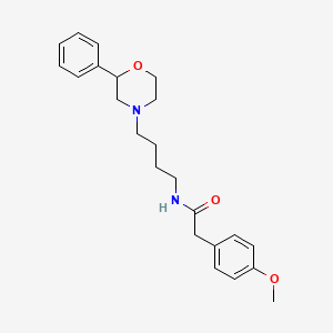 B2910896 2-(4-methoxyphenyl)-N-(4-(2-phenylmorpholino)butyl)acetamide CAS No. 953971-00-1