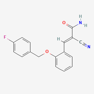 (E)-2-cyano-3-[2-[(4-fluorophenyl)methoxy]phenyl]prop-2-enamide