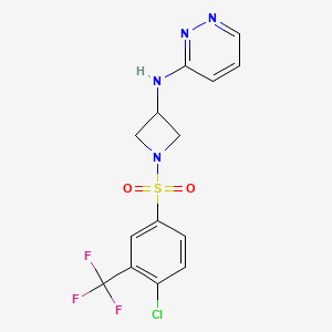 N-{1-[4-chloro-3-(trifluoromethyl)benzenesulfonyl]azetidin-3-yl}pyridazin-3-amine