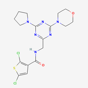 2,5-dichloro-N-((4-morpholino-6-(pyrrolidin-1-yl)-1,3,5-triazin-2-yl)methyl)thiophene-3-carboxamide