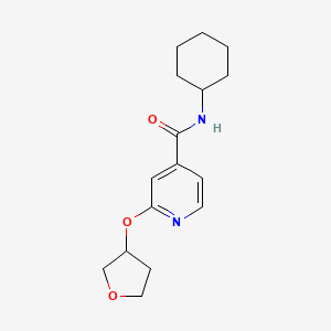 molecular formula C16H22N2O3 B2910959 N-cyclohexyl-2-(oxolan-3-yloxy)pyridine-4-carboxamide CAS No. 2034359-94-7