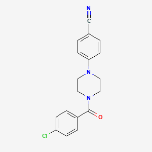 molecular formula C18H16ClN3O B2910962 4-[4-(4-Chlorobenzoyl)piperazin-1-yl]benzonitrile CAS No. 478046-65-0