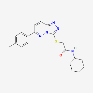 molecular formula C20H23N5OS B2910973 N-cyclohexyl-2-((6-(p-tolyl)-[1,2,4]triazolo[4,3-b]pyridazin-3-yl)thio)acetamide CAS No. 894063-20-8