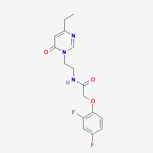 molecular formula C16H17F2N3O3 B2910981 2-(2,4-difluorophenoxy)-N-(2-(4-ethyl-6-oxopyrimidin-1(6H)-yl)ethyl)acetamide CAS No. 1396850-09-1