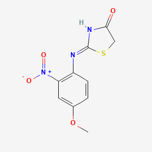 molecular formula C10H9N3O4S B2910985 (2Z)-2-[(4-methoxy-2-nitrophenyl)imino]-1,3-thiazolidin-4-one CAS No. 692278-76-5