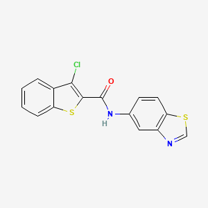 molecular formula C16H9ClN2OS2 B2911026 N-(1,3-benzothiazol-5-yl)-3-chloro-1-benzothiophene-2-carboxamide CAS No. 941966-28-5