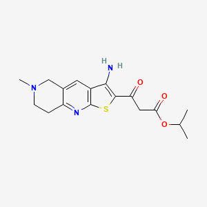 molecular formula C17H21N3O3S B2911044 propan-2-yl 3-{3-amino-6-methyl-5H,6H,7H,8H-thieno[2,3-b]1,6-naphthyridin-2-yl}-3-oxopropanoate CAS No. 625371-50-8