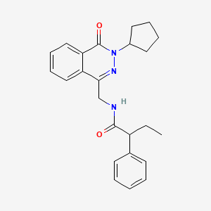 molecular formula C24H27N3O2 B2911063 N-((3-cyclopentyl-4-oxo-3,4-dihydrophthalazin-1-yl)methyl)-2-phenylbutanamide CAS No. 1421499-13-9