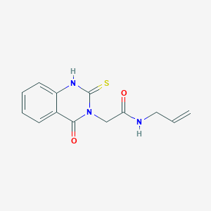 molecular formula C13H13N3O2S B2911066 2-(4-oxo-2-sulfanylidene-1,2,3,4-tetrahydroquinazolin-3-yl)-N-(prop-2-en-1-yl)acetamide CAS No. 422527-31-9