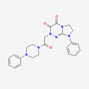 molecular formula C23H24N6O3 B2911091 2-(2-oxo-2-(4-phenylpiperazin-1-yl)ethyl)-8-phenyl-7,8-dihydroimidazo[2,1-c][1,2,4]triazine-3,4(2H,6H)-dione CAS No. 942011-31-6