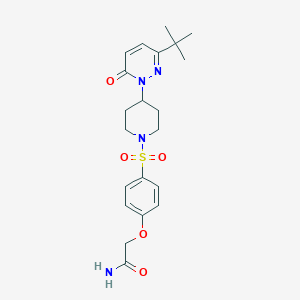 2-[4-[4-(3-Tert-butyl-6-oxopyridazin-1-yl)piperidin-1-yl]sulfonylphenoxy]acetamide