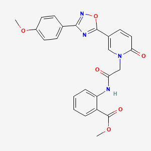 molecular formula C24H20N4O6 B2911104 methyl 2-(2-{5-[3-(4-methoxyphenyl)-1,2,4-oxadiazol-5-yl]-2-oxo-1,2-dihydropyridin-1-yl}acetamido)benzoate CAS No. 1113105-34-2