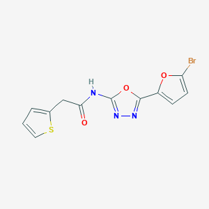 molecular formula C12H8BrN3O3S B2911118 N-(5-(5-bromofuran-2-yl)-1,3,4-oxadiazol-2-yl)-2-(thiophen-2-yl)acetamide CAS No. 1171196-79-4